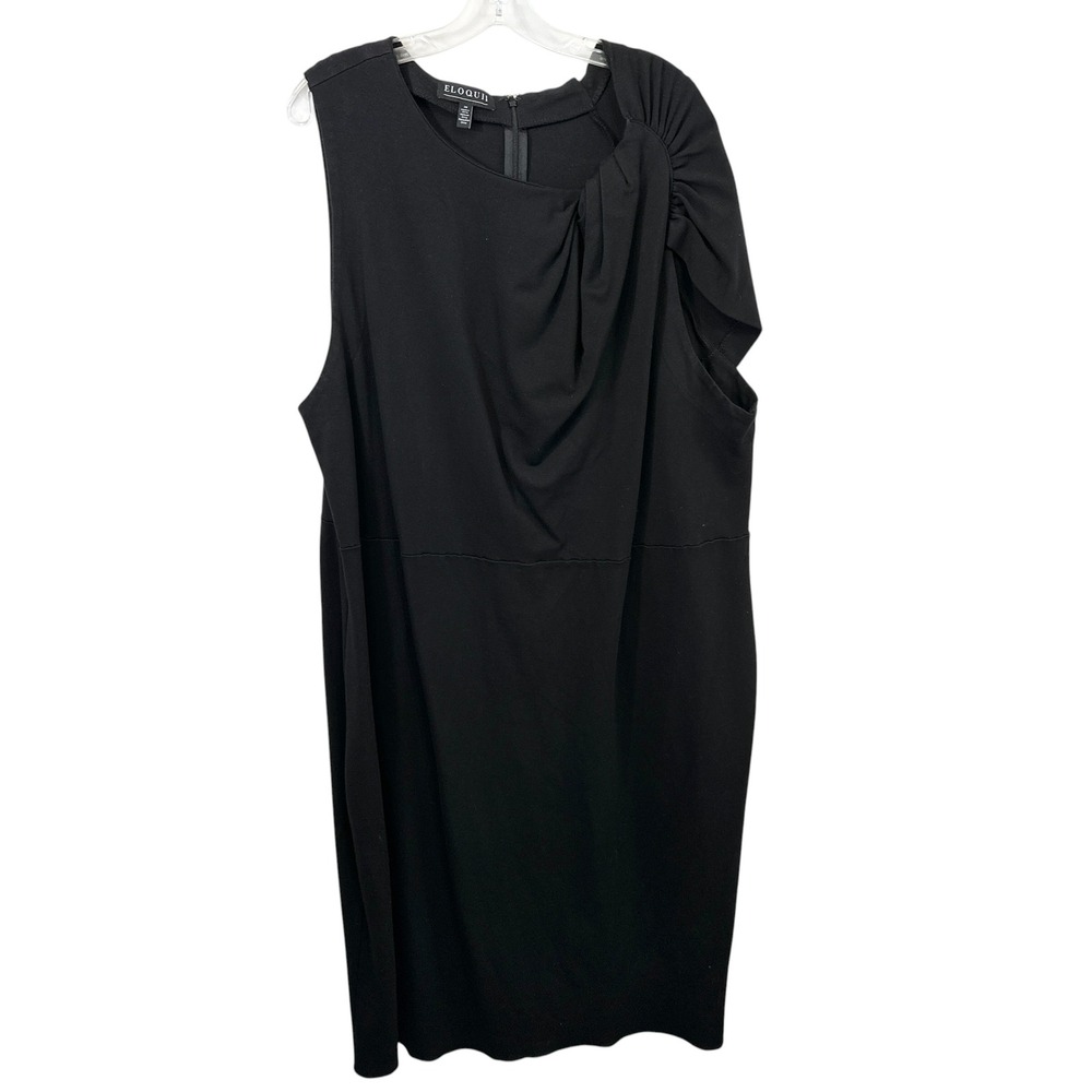 Eloquii Plus Size 28 Maxi Dress Black‎ One Shoulder Formal Event Evening 758